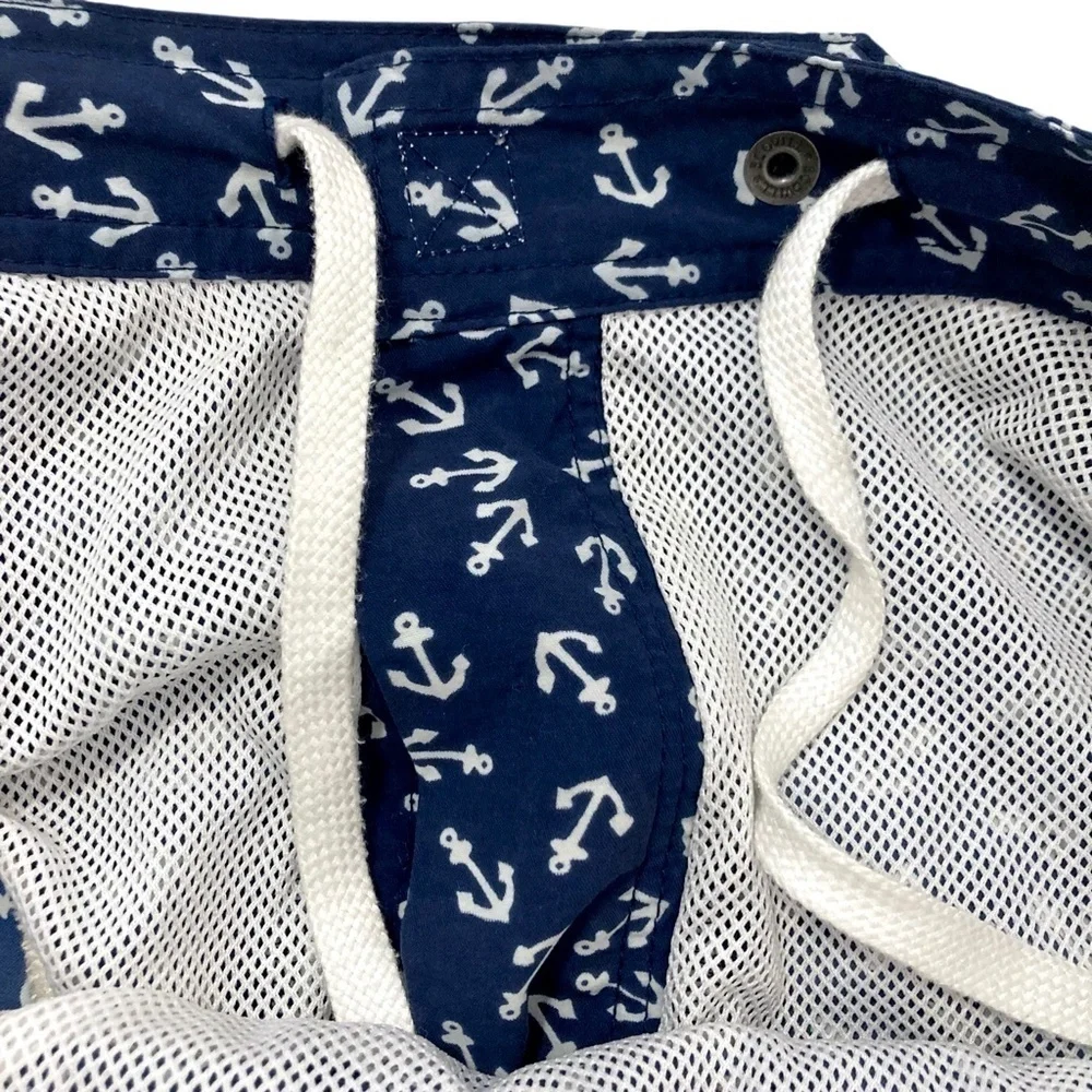 J CREW Swim Shorts Trunks Size 33 Lined Navy Blue